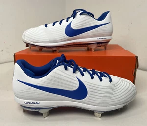 Nike Women's Zoom Hyperdiamond 3 Elite Metal Cleats White Blue CI2229-106 Sz 11 - Picture 1 of 9