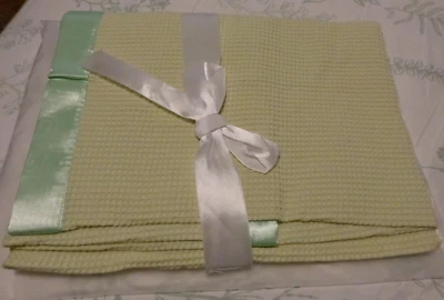 Novo Cobertor Térmico de Bebê Toysdone Waffle com Acabamento de Nylon Cetim Verde Perfeito 36x50 - Imagem 1 de 4