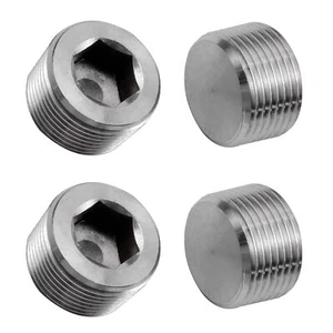 3/8" NPT Countersunk Internal Hex Thread Socket Pipe Plug Male Fitting 4Pcs - Picture 1 of 1