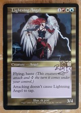2001 MTG Apocalypse Lightning Angel Artist RK Post Signed-FREE SHIPPING