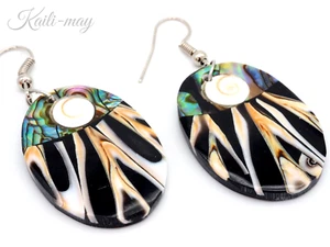 ABALONE SHIVA SHELL WITH CORAL TREE IN OVAL SHAPE - Picture 1 of 5