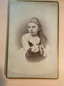 Victorian CDV Cabinet Girl With Long Hair No Photographer Mark - Picture 1 of 4