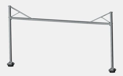 WEST HILL WAGON WORKS 1500v DC OHLE I Beam Type Structure Kit - 2 Top Braced Long Masts with Beam for