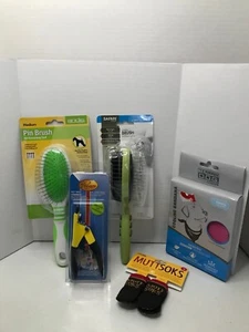 Brand new Lot Of 5 Pet Dog Grooming Brushes, Nail trimmer, Bandana & Mutt Sox's - Picture 1 of 8