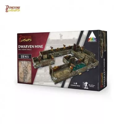 ARCHON STUDIO Dungeons and Lasers - Dwarven Mine - Half-Height Walls - PRE-PAINTED