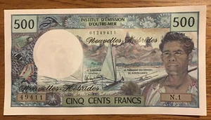 New Hebrides Banknote. 500 Francs. Dated 1979. p19c. Unc. - Picture 1 of 3