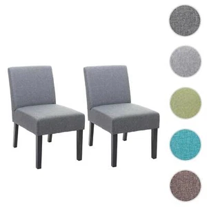 2er-Set Esszimmerstuhl HWC-F61, Stuhl Lounge-Stuhl, Stoff/Textil - Bild 1 von 17
