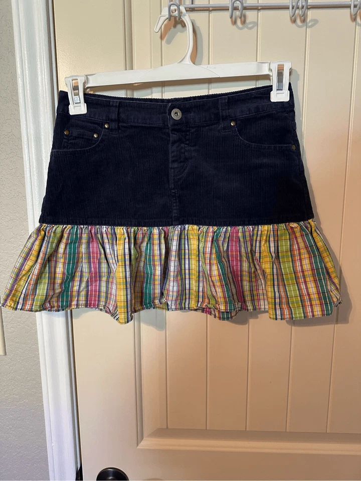 Falda a cuadros de pana con cordón Ralph Lauren para niñas - talla 14 Foto 1 de 4