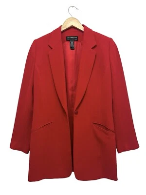 Chaqueta Blazer Colección Liz Claiborne Roja Lana Manga Larga Pico Años 90 Y2K De Colección 6 Foto 1 de 4