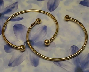 Bracelet Jonc Ouvert Boule de 5mm largeur 55 mm Plaqué Or 18K Dolly-Bijoux - Imagen 1 de 4