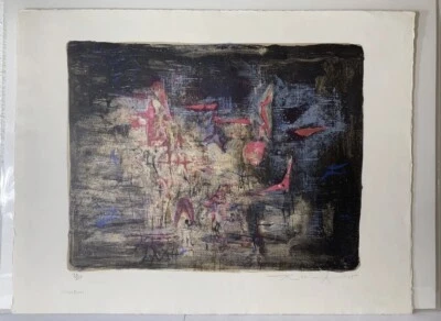 Litografía de seis colores Zao Wou Ki "Nocturne" edición firmada/numerada 1955 - ¡Como nueva! Foto 1 de 4