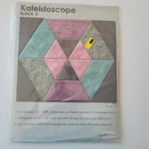 Bloque de caleidoscopio 6 bloque de edredón kit bloques de edredón tela JoAnn incluida - Imagen 1 de 2