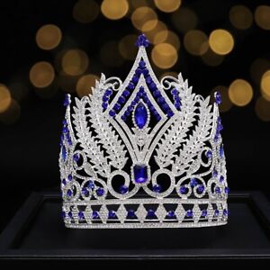 Sterling Silver Rhinestone Crown Headband Wedding Bride Prom Princess Gift XXL