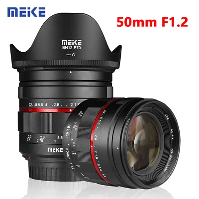 Lente de enfoque manual de fotograma completo Meike 50 mm F1.2 para montaje Sony E Canon EF Nikon Z L Foto 1 de 4