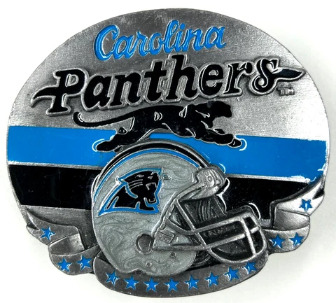 Vintage Carolina Panthers Belt Buckle 1994 Siskiyou Team NFL Football No. 3427 Cover