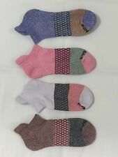 4 Pair Bombas Tri-Block Marl Ankle Sock Size L 4 NEW Colors
