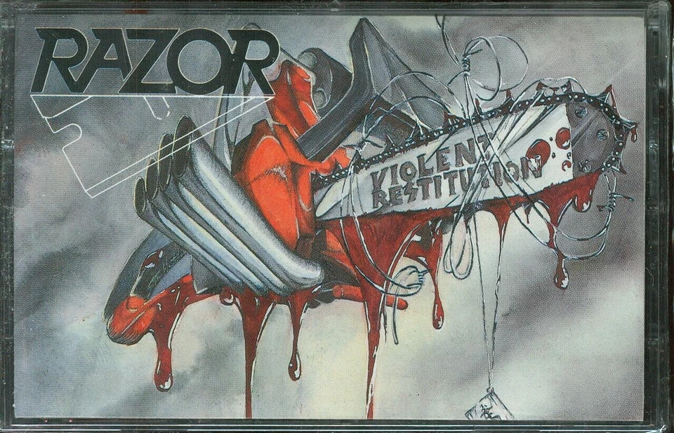RAZOR Violent Restitution TAPE Canadian Metal 1988 SEALED - Image 1 of 3
