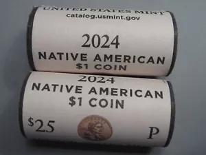 2024-P & D Sacagawea Native American CITZENSHIP 2-UNC Dollar 1$ Rolls - Picture 1 of 5
