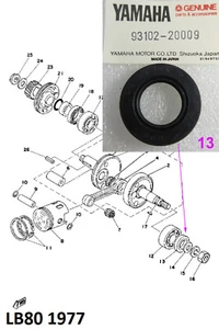 Yamaha YG1 YL1 JT1 JT2 FS1 LB50 LB80 Crankshaft / Wheel Oil Seal NOS 93102-20009 - Picture 1 of 7