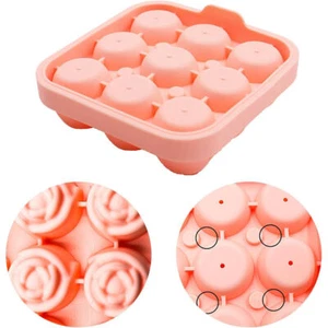 Silicone Rose Ice Ball Mould Box Ice Compartment Tray Home Bar Drink Making SELL - Picture 1 of 20