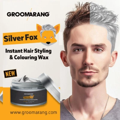 Instant Hair Wax Silver Ash Colouring Styling Washable Silver Fox Dye 120ml - Image 1 of 4