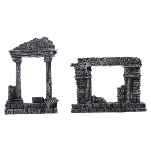 2PCS Colonna Acquario Rovine Pilastro Acquario Antiche Rovine Colonna Romana Pesci Serbatoio - Foto 1 di 12
