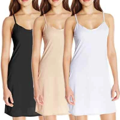 Plus Size Full Slips Dresses For Women Thin Seamless Ice Silk Summer - Image 1 of 4