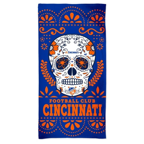 FC CINCINNATI SUGAR SKULL 30"X60" FIBER BEACH TOWEL NEW WINCRAFT ⚽ Cover