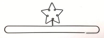 Colgador de edredón de alambre con estrella en la parte superior - parte inferior dividida 20" y 24" Foto 1 de 2