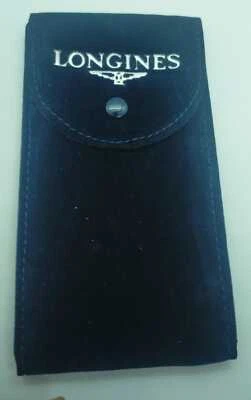 SACCHETTO FLOCCATO BLU OROLOGI LONGINES CON PATTINA INTERNA E BOTTONE 7X13.5mm