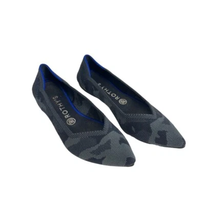 Zapatos Rothy's Punta Punta Planos Lavables Ecológicos Gris Carbón Camuflaje EE. UU. W8.5 Foto 1 de 4