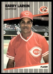 1989 Fleer Baseball Card Barry Larkin Cincinnati Reds #164 - Picture 1 of 2