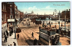 Postcard Eden Quay Dublin Ireland Horse Carriages D479 - Picture 1 of 2