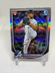 2025 Bowman #78 Spencer Schwellenbach Bowman Chrome Red Rookie Atlanta Braves RC - Bild 1 von 2