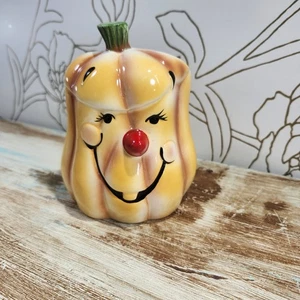 Vintage Anthropomorphic Pumpkin Planter Relpo Ceramic Halloween Fall - Picture 1 of 14