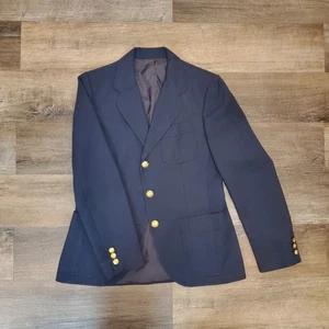 Navy Blue Military Jacket Women’s Gold Buttons Flap Pockets Authentic Vintage  - Picture 1 of 13