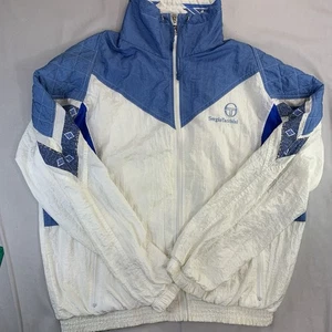 Vintage 80s Sergio Tacchini Color Block Windbreaker Track Jacket 42 Lined - Picture 1 of 10