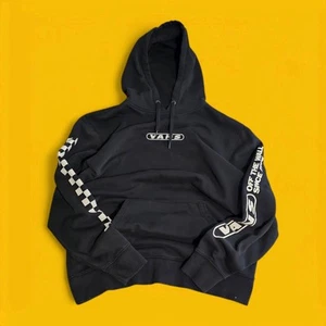 Vintage Y2K Vans Hoodie Mens Large Black Faded Skateboard Surf Grunge Sweatshirt - Picture 1 of 5