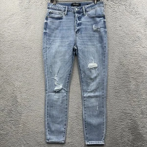 Judy Blue Jeans Womens 9/29 Blue Skinny Fit Distressed Stretch Denim 30x29 EUC - Picture 1 of 9