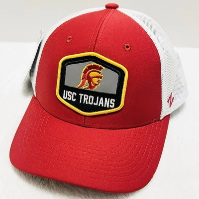 Zephyr USC Trojans Hexagon Patch Hat Cap Adjustable Snapback Red NCAA College - Image 1 of 4