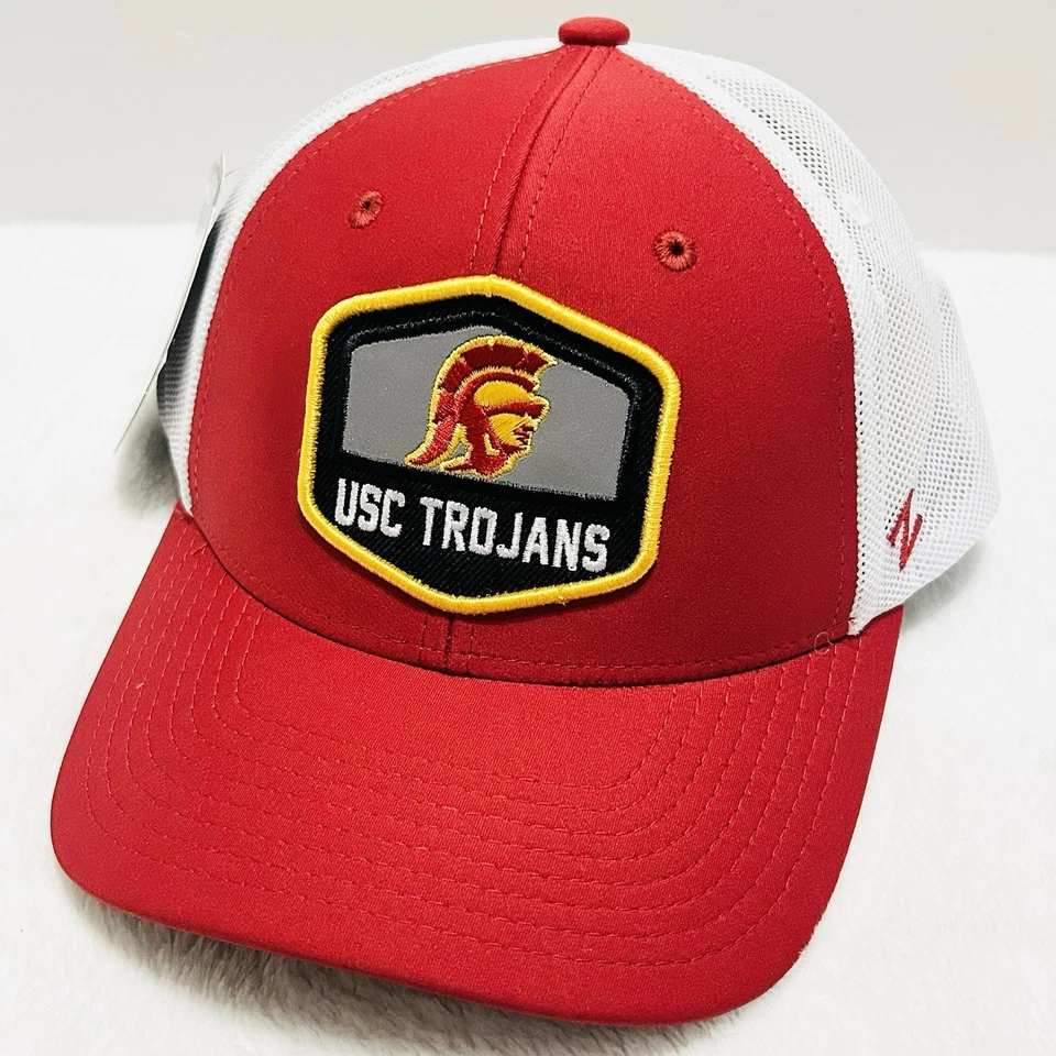 Zephyr USC Trojans Hexagon Patch Hat Cap Adjustable Snapback Red NCAA College - Image 1 of 4