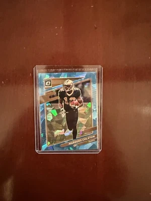 Marques Colston Blue Cracked Ice - 2021 Panini Donruss Optic - 9/15 - Image 1 of 4