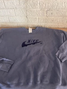 Sudadera vintage Nike cuello redondo azul talla XL - Imagen 1 de 8
