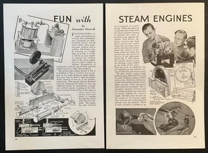 Simple Model Steam Engine & Boiler 1940 How-To build PLANS - Picture 1 of 2