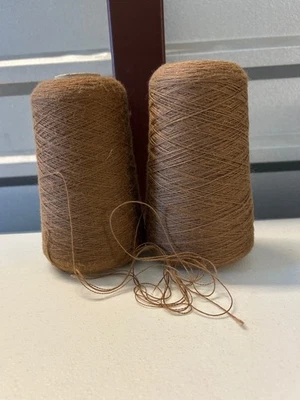Lot 2 Spool Cone #1 Peru Baby Alpaca Merino Wool Yarn 1lb 4oz 572gr 5002 Brown C - Image 1 of 4