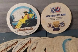 Hackerbrau Beer Coasters 27pc Barware Hacker-Pschorr Double Sided - Picture 1 of 2