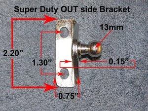 External SUPER DUTY 13mm Ball Spring Shock Mounting Bracket Strut Teardrop New - Foto 1 di 7