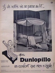 WERBUNG 1956 MATRATZEN DUNLOPILLO 1/3 IHRES LEBENS PASSIERT IM BETT - SAVIGNAC - Bild 1 von 1