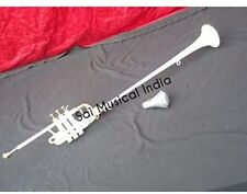 Sai Musical Bb Flag Trumpet Low Pitch White Musical Instrument With Hard Case,,