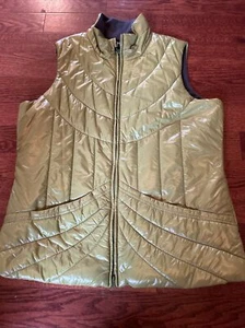 Athleta Women’s Size Large Lime Green Quilted Vest 100% Nylon Full Zip - Picture 1 of 7